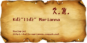 Kálló Marianna névjegykártya