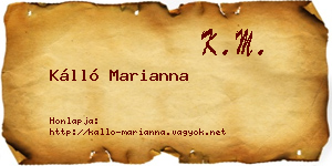 Kálló Marianna névjegykártya